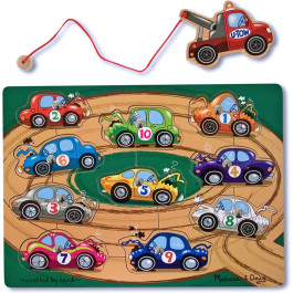 Melissa & Doug - Magnetisch Houten Hengelspel - Sleepauto's (13777)