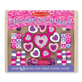 Melissa & Doug - Houten Kralenset met Fonkelende Harten