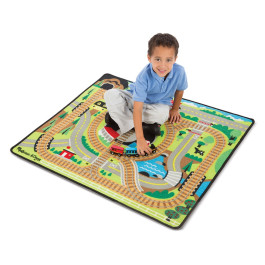 Melissa & Doug - Speelkleed Treinrails (incl treinen)