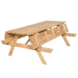 Outdoor Life Douglas - Houten 6 pers. Picknicktafel Met Opklapbare Banken (190x152x75cm)