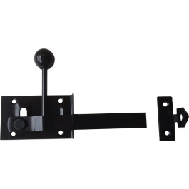 Tuinheksluiting met Neus - Zwart Verzinkt / Omkeerbaar Model - (plaat 100x60x2mm)