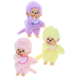 Monchhichi met slab 15 cm - pastel set van 3 stuks