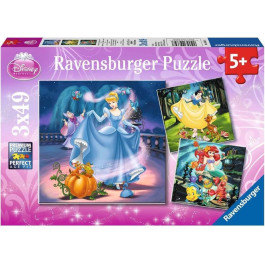 Ravenburge Kinderpuzzel - Sneeuwwitje, Assepoester, Arielle (3x49)