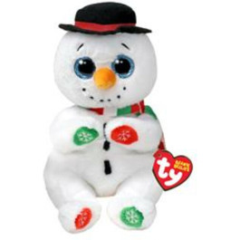 0008421412860 - TY Beanie Boo's Babies Bellies Christmas Snowman- 15cm