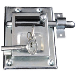 Opleg Schuifgrendelslot met 2 sleutels Verzink - (plaat 120x85x2mm)