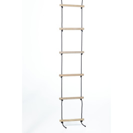 Dice - Touwladder met 6 Sporten - Zwart Gevlochten Touw