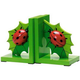 Houten boekensteunen lieveheerbeestjes