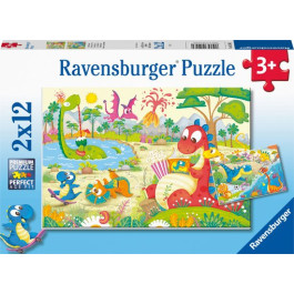 4005556052462 - Ravensburger puzzel - Lievelingsdino's  - 2x12 stukjes