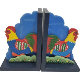 Boekensteun haan kip brocante afwerking