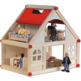Playwood - Poppenhuis; inclusief meubels en 4 buigpoppen