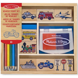 0000772124096 - Melissa and Doug - Houten Stempelset Voertuigen