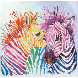 Diamond Dotz ® painting - Rainbow Zebras