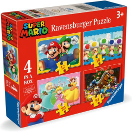 Ravensburger -Super Mario 4 in a Box - Puzzel - 4x49 Stukjes