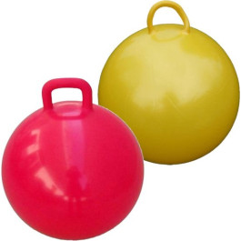 2x stuks skippyballen geel en rood 60 cm