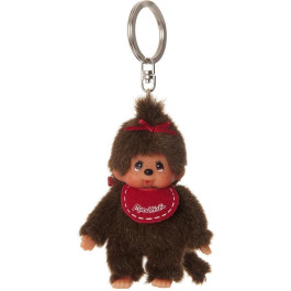 Monchhichi - 10 cm sleutelhanger - slab rood 1 staartje