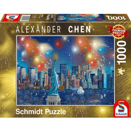 Schmidt -Vuurwerk bij het Vrijheidsbeeld(1000) - Puzzel