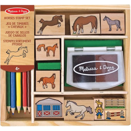 0000772124102 - Melissa and Doug - Houten Stempelset Paarden