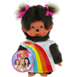 Monchhichi - K3 Meisje - Regenboogjurk - 20 cm