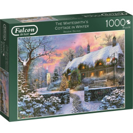 Jumbo puzzel Falcon The Whitesmith’s Cottage in Winter - 1000 stukjes