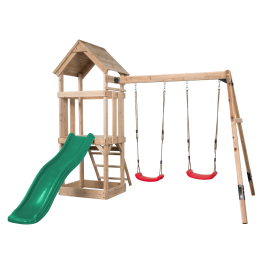 Speeltoestel Maria met Blauwe Glijbaan 175cm + Dubbele Schommel - Blauw