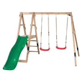 Speeltoestel Maria met Blauwe Glijbaan 175cm + Dubbele Schommel - Blauw