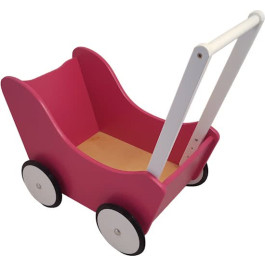 Houten Poppenwagen Fuchsia Roze