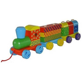 Houten blokken Trein - 40cm