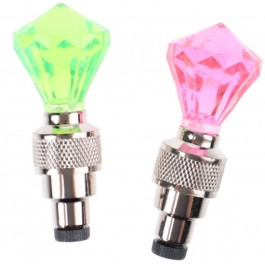 Fietsventiel Verlichting Diamant Groen-Roze