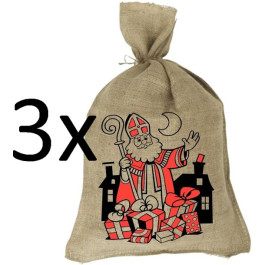 Sinterklaaszak Jute 80x50 cm - (3 stuks)