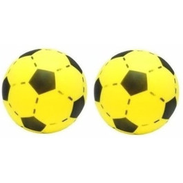 2x Foam softbal voetbal geel 20 cm