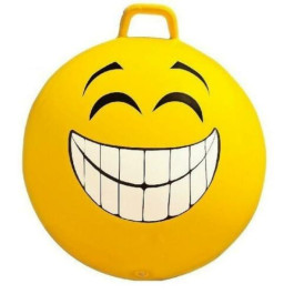 Skippybal smiley voor kinderen 65 cm geel