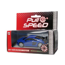 Pull&Speed - Audi R8 V10 Plus Blauw - 10 cm