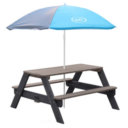 AXI - Nick Picknicktafel Antraciet/grijs - Parasol Blauw/grijs