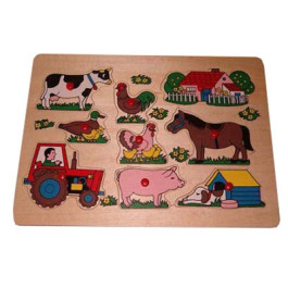 8719348001625 - Houten noppen puzzel - tractor