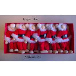 Poppenhuis poppetjes buigpop Kerstman - 6 buigpopjes