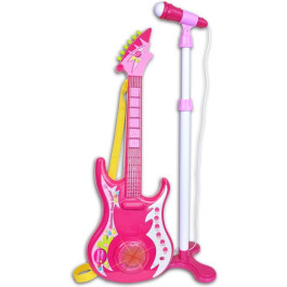 Bontempi Elektrische Gitaar met Microfoon 112cm - Roze