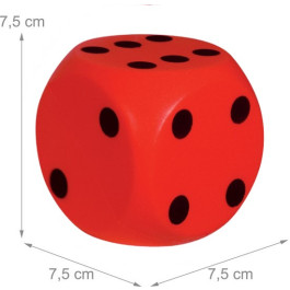 Dobbelsteen 7.5 x 7.5 cm van stevig eva schuim - Rood