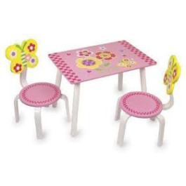 Houten Kindertafel met twee Stoeltjes - Leonor