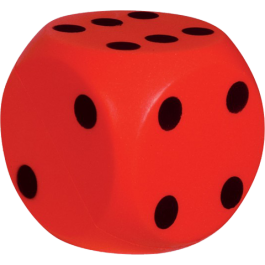 Foam dobbelsteen 16 x 16 cm - Rood