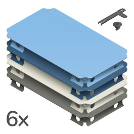 QUADRO - HALF PANELEN SET L HOME - BLAUW (6st.)