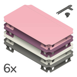 QUADRO - HALF PANELEN SET L HOME - ROZE (6st.)