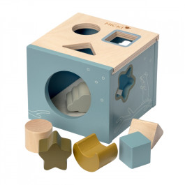 Micki - Houten Vormenstoof - Blauw