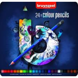Bruynzeel-Royal Talens blik 24 kleurpotloden - blauw