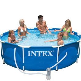 Intex Metal Frame Pool Ø 366 x 76 cm met Filterpomp - (