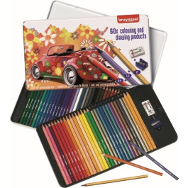 Bruynzeel - 60-delig kleurblik met potloden, gum en slijper