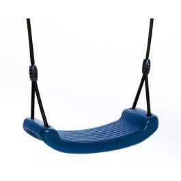 Dice - Kunststof Schommelzitje Blauw - Zwart Gevlochten Touw