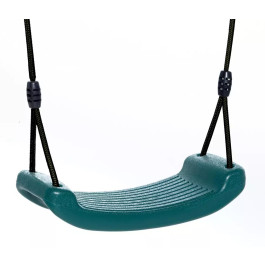 Dice - Kunststof Schommelzitje Groen - Zwart Gevlochten Touw