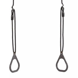 DICE Kunststof Turnringen Antraciet - Zwart Gevlochten Touw