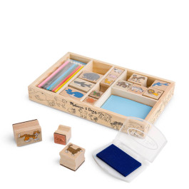 Melissa & Doug - Houten stempelset Dieren - 16 st