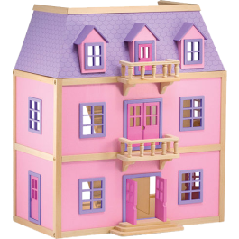 Melissa & Doug - Houten Poppenhuis met 3 Verdiepingen